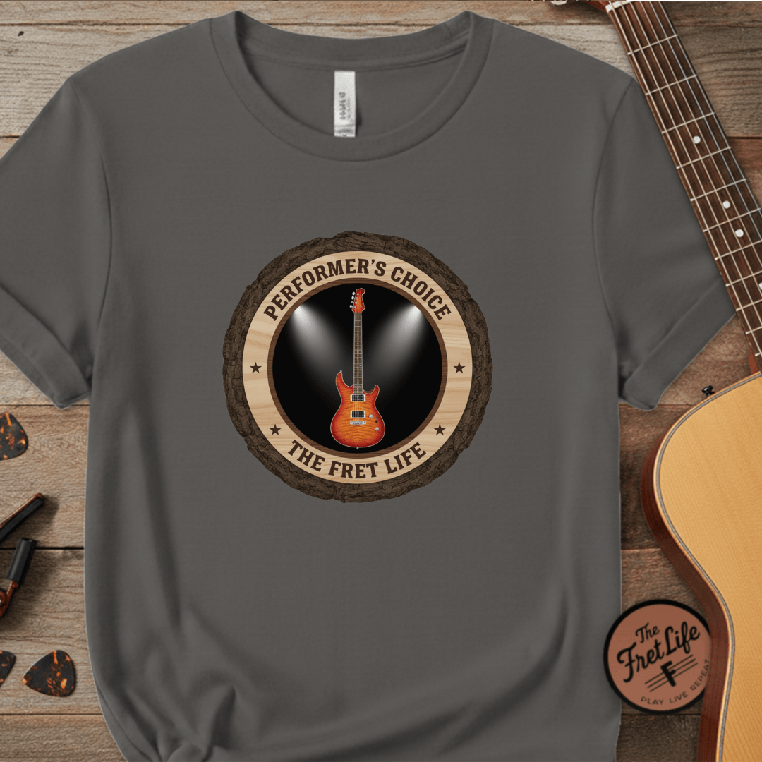 Printify T-Shirt Grey / S Performer's Choice Tee | Music Man Luke Axis Electric Guitar Shirt