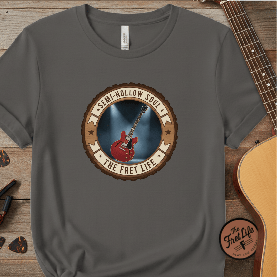 Printify T-Shirt Grey / S Semi-Hollow Soul Tee | Gibson ES-335 Blues Jazz Guitar Shirt