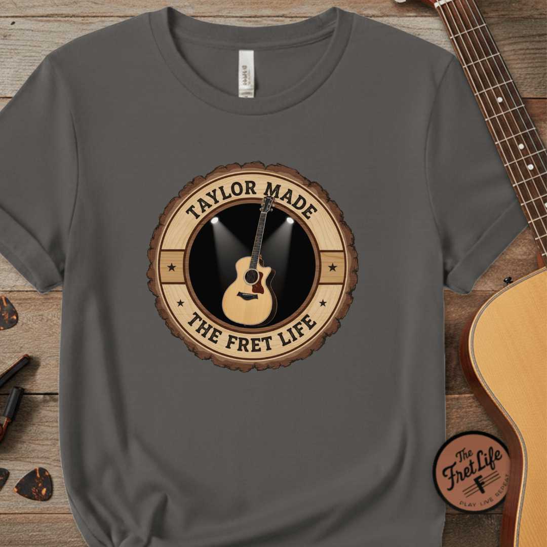Printify T-Shirt Grey / S Taylor Made Tee | Modern Acoustic Guitar Player Shirt