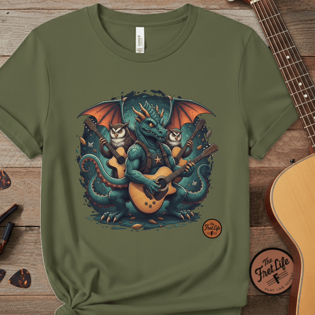 Printify T-Shirt Hemp / S Dragon's Chord: Epic Guitar Tee