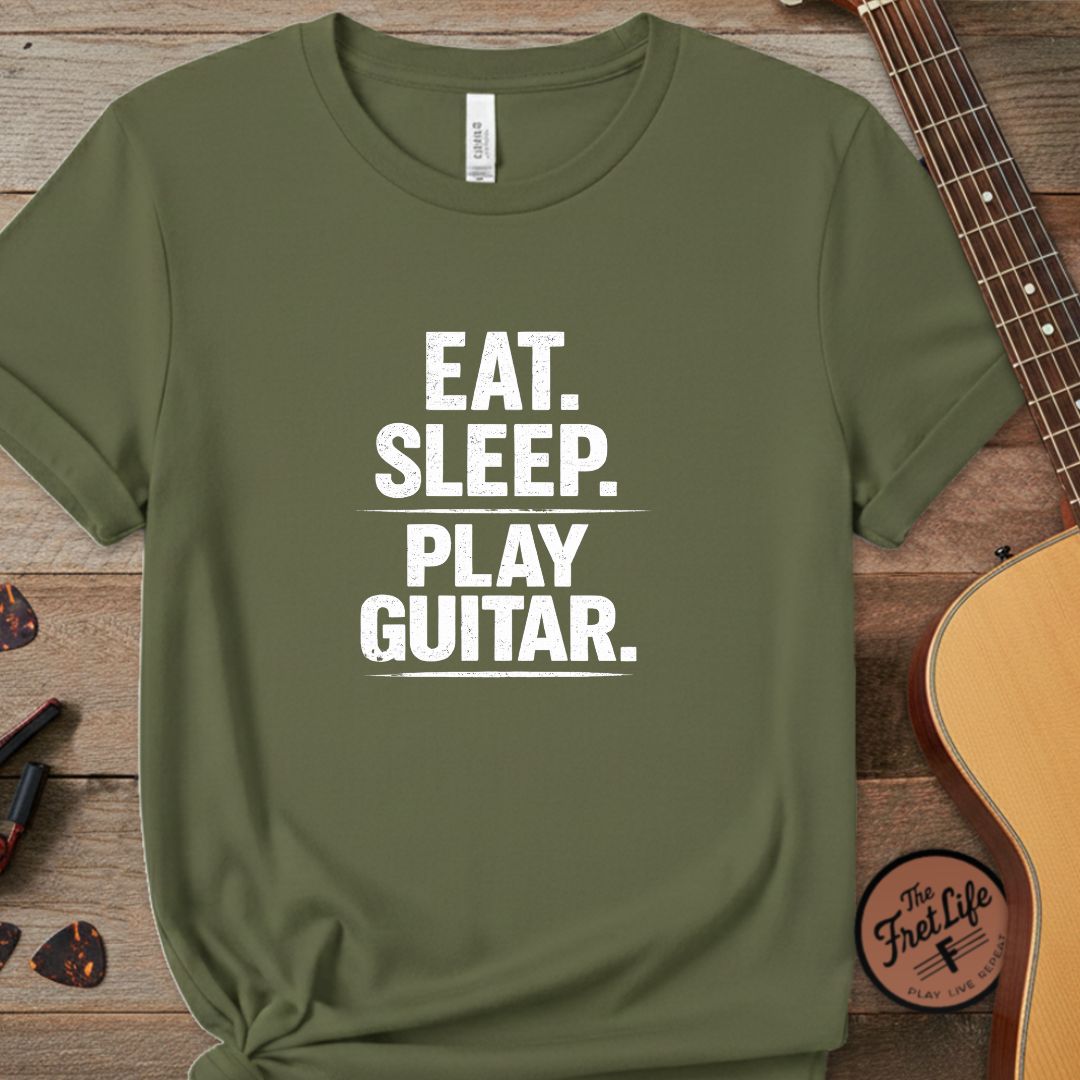 Printify T-Shirt Hemp / S Eat. Sleep. Play Guitar. | Premium T-Shirt