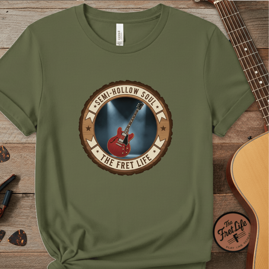 Printify T-Shirt Hemp / S Semi-Hollow Soul Tee | Gibson ES-335 Blues Jazz Guitar Shirt