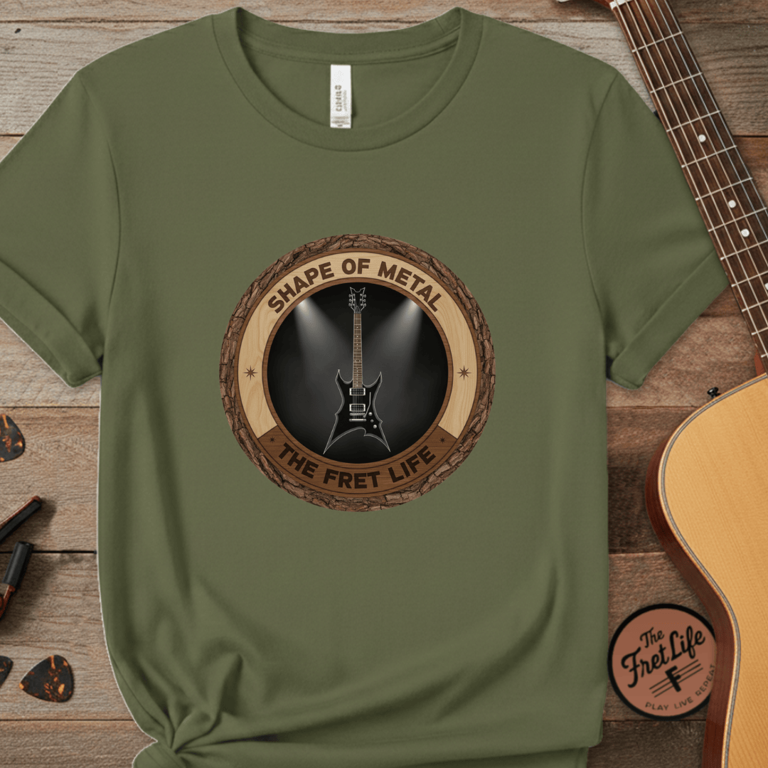 Printify T-Shirt Hemp / S Shape of Metal Tee | BC Rich Warlock Mockingbird Heavy Metal Guitar Shirt