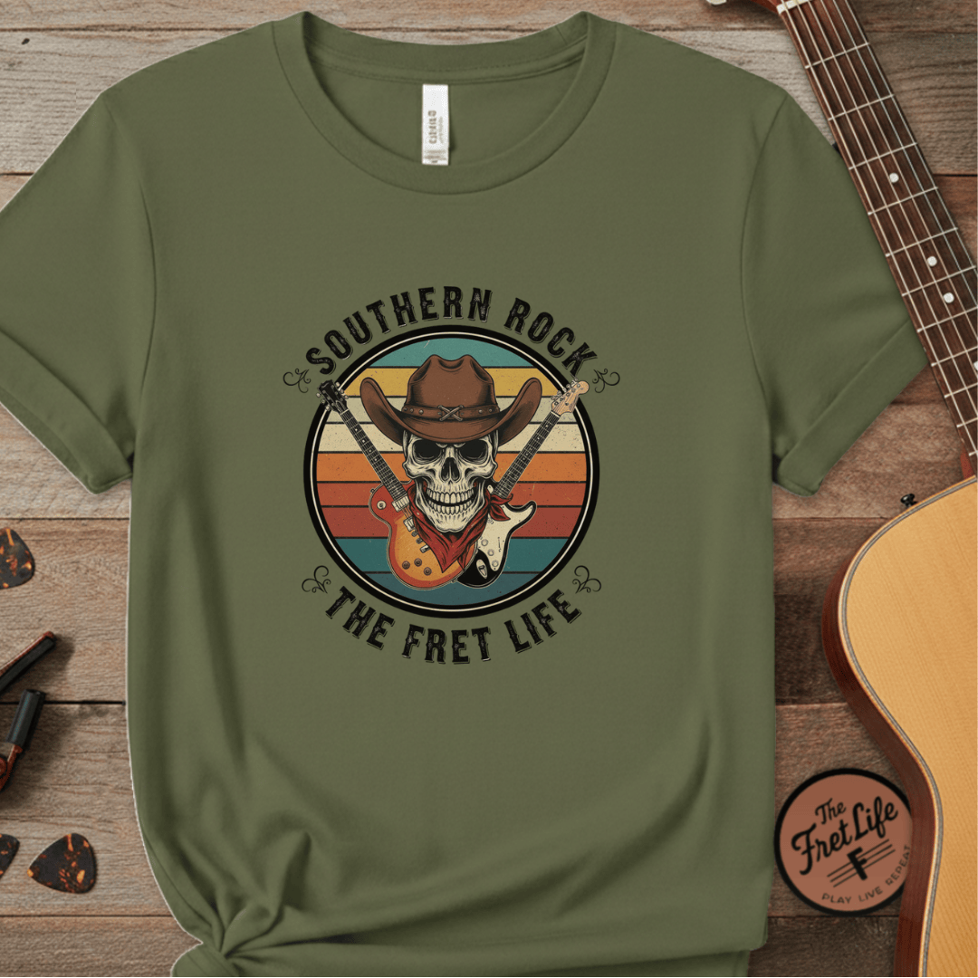 Printify T-Shirt Hemp / S Southern Rock Skull: The Fret Life Outlaw Tee