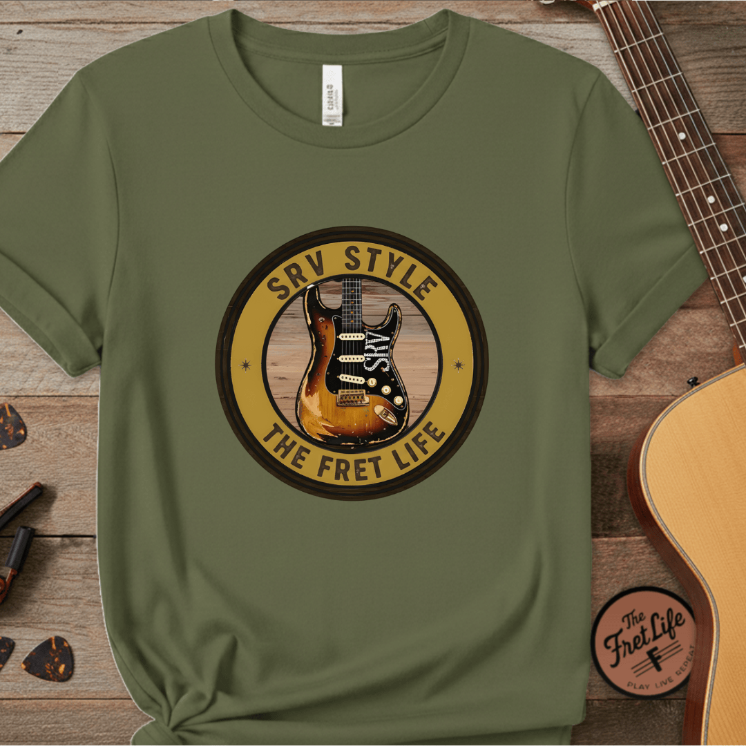 Printify T-Shirt Hemp / S SRV Style Tee | Blues Guitar Fan T-Shirt