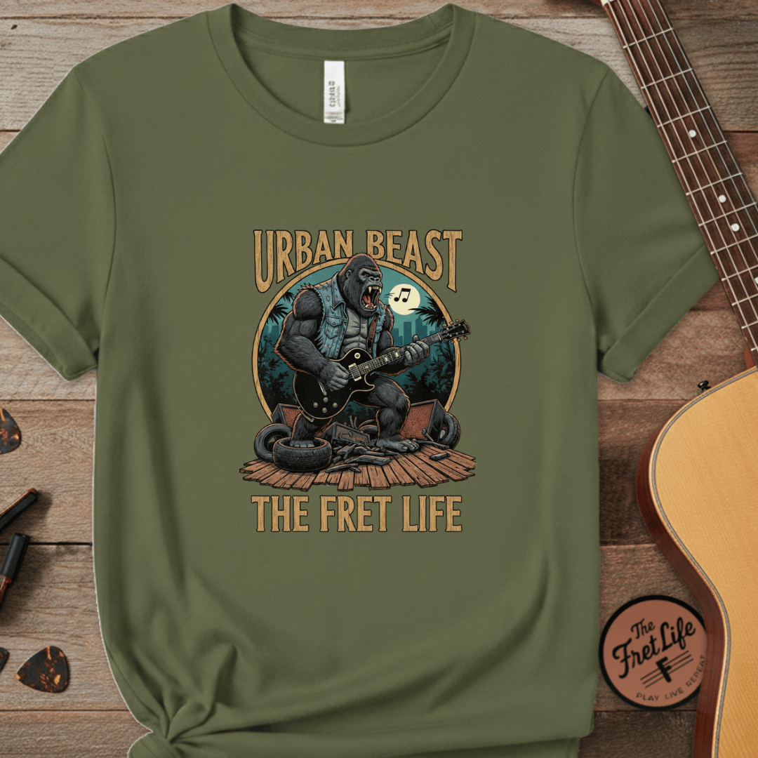 Printify T-Shirt Hemp / S Urban Beast: The Fret Life Concrete Jungle Tee