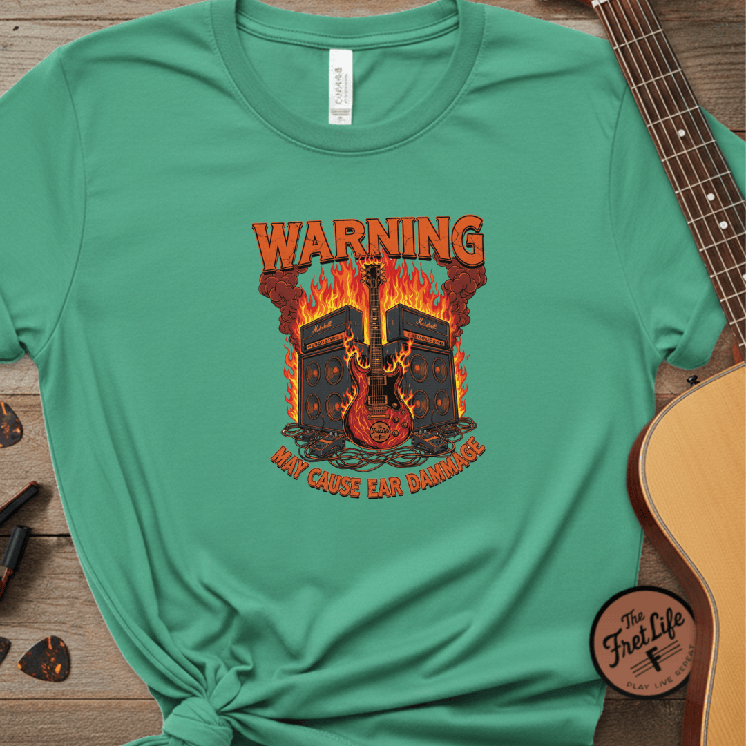 Printify T-Shirt Island Reef / S WARNING: May Cause Ear Damage - The Amp Stack Tee