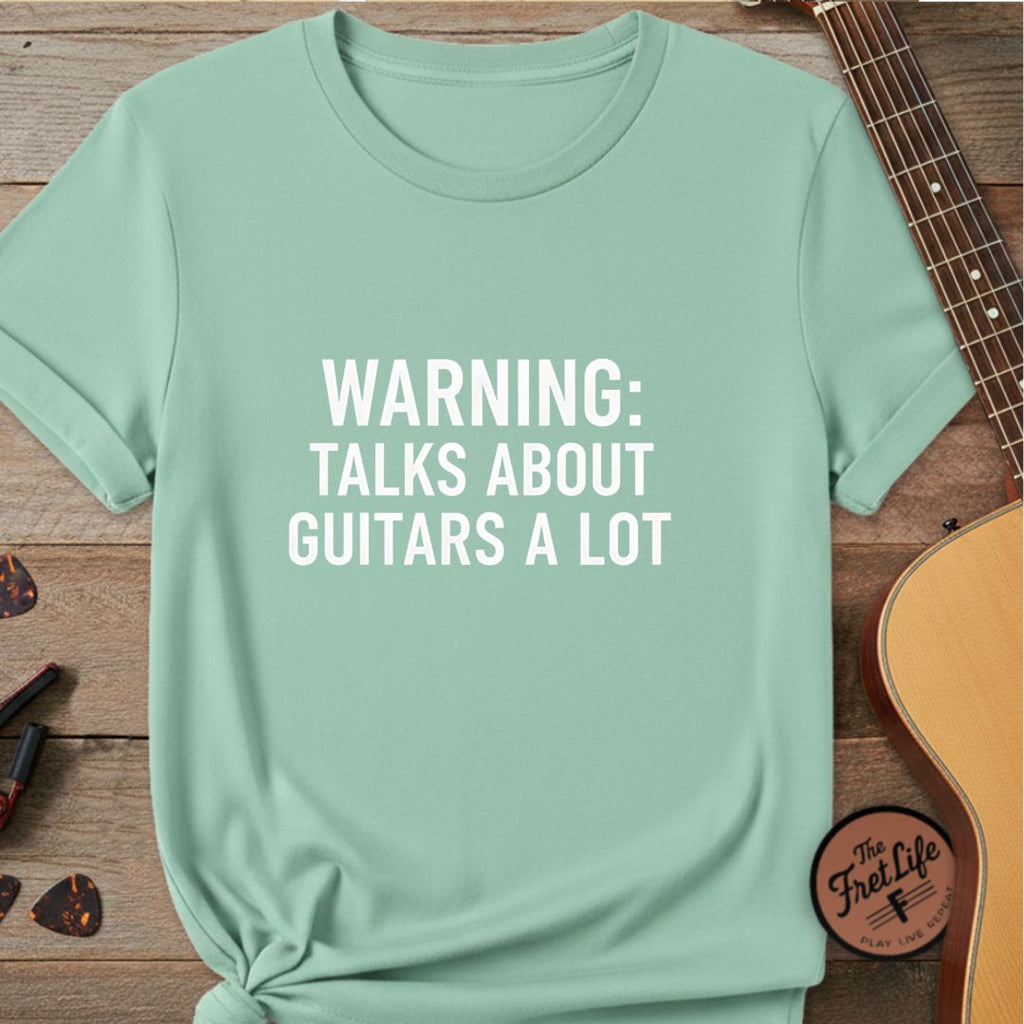 Printify T-Shirt Island Reef / S Warning: Talks About Guitars A Lot | Premium T-Shirt