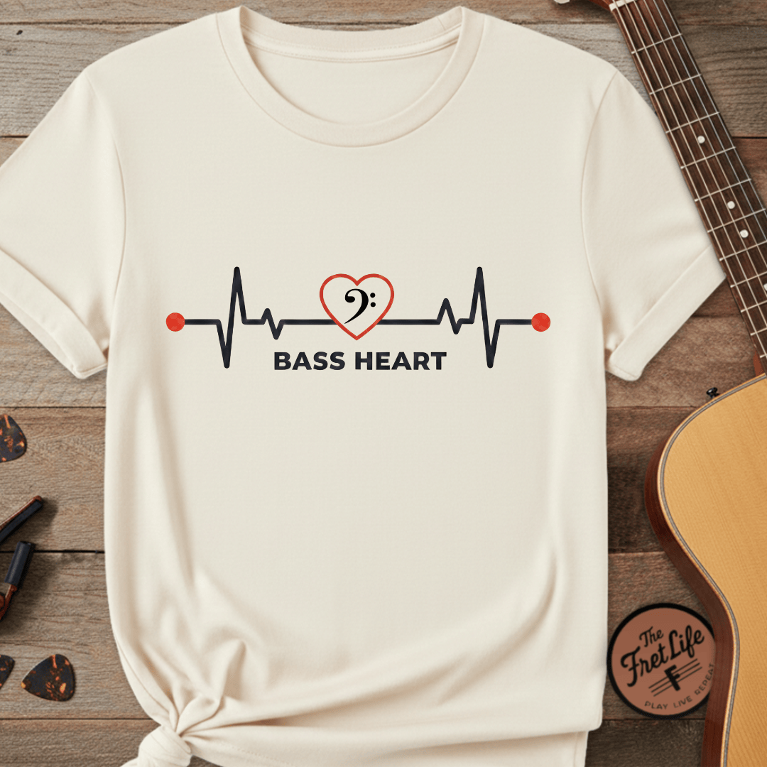 Printify T-Shirt Ivory / L Bass Heart Premium Graphic Tee