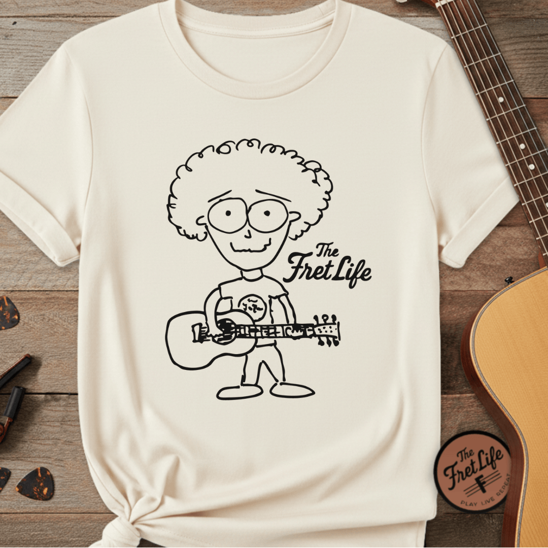 Printify T-Shirt Ivory / S "Acoustic Eyeball Rocker" Tee: Unplugged & Unhinged Guitarist Graphic