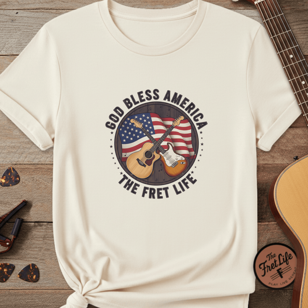 Printify T-Shirt Ivory / S American Harmony - The Fret Life Edition Tee