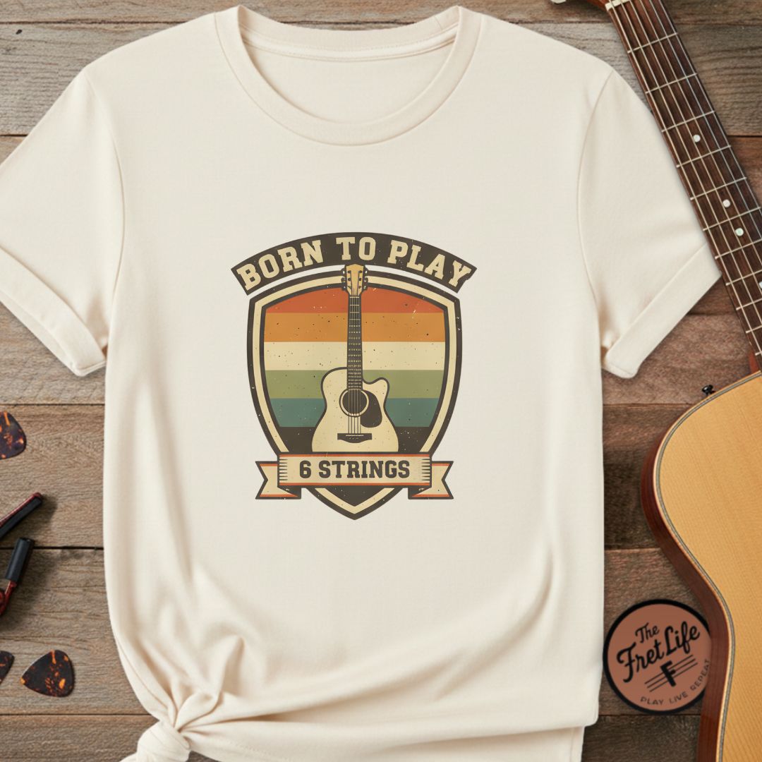 Printify T-Shirt Ivory / S Born to Play 6 Strings | Premium T-Shirt