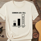 Printify T-Shirt Ivory / S Common Lies I Tell: Gear Addict Infographic T-Shirt