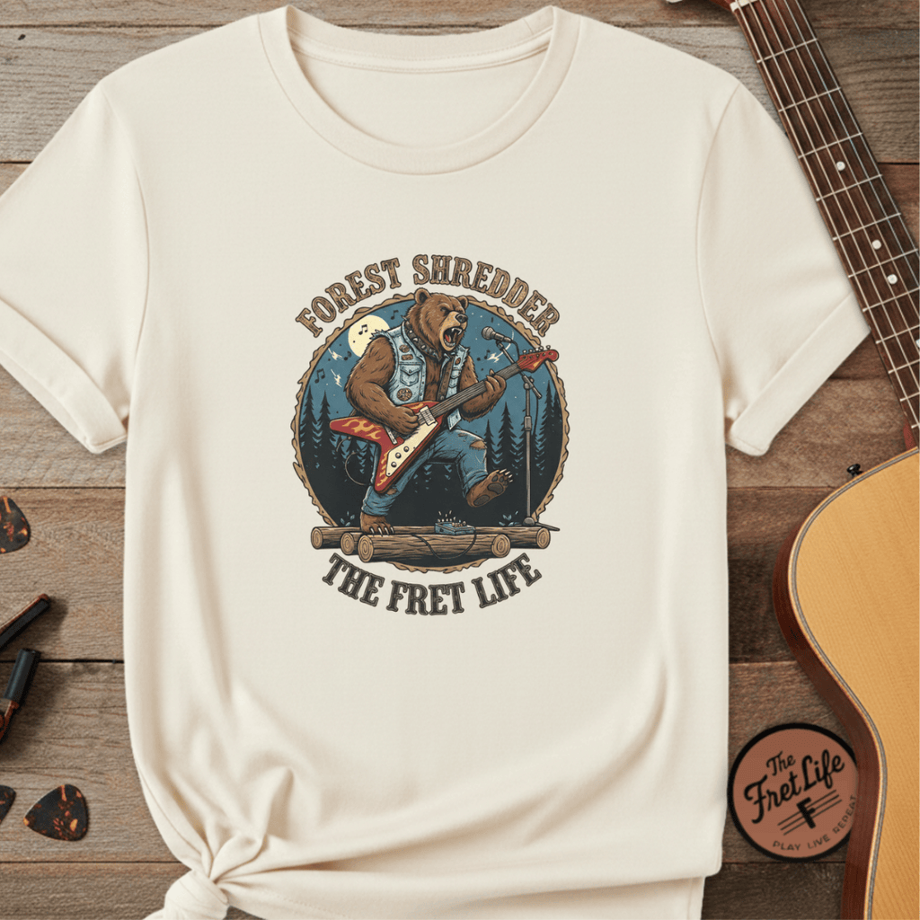 Printify T-Shirt Ivory / S Forest Shredder: The Bear Rocker T-Shirt