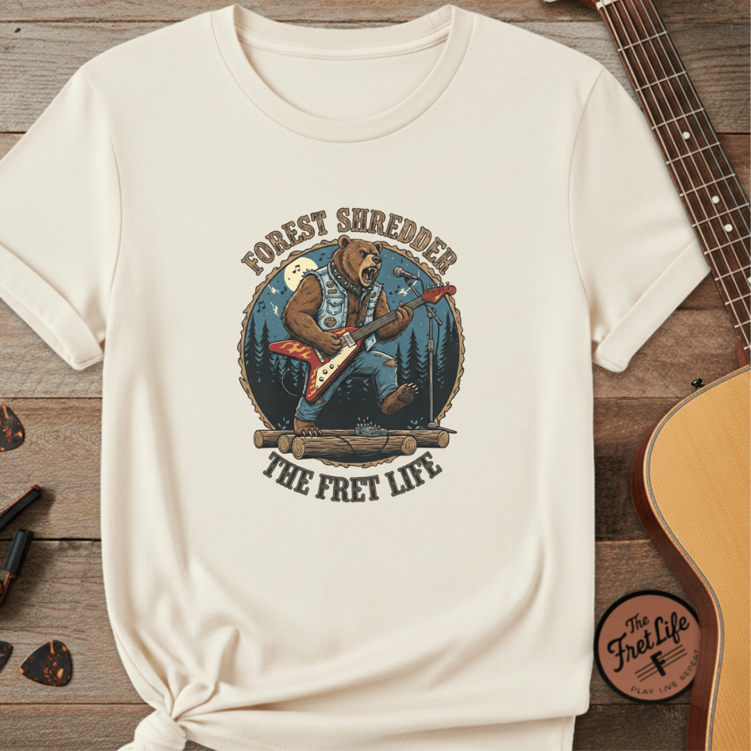Printify T-Shirt Ivory / S Forest Shredder: The Bear Rocker T-Shirt