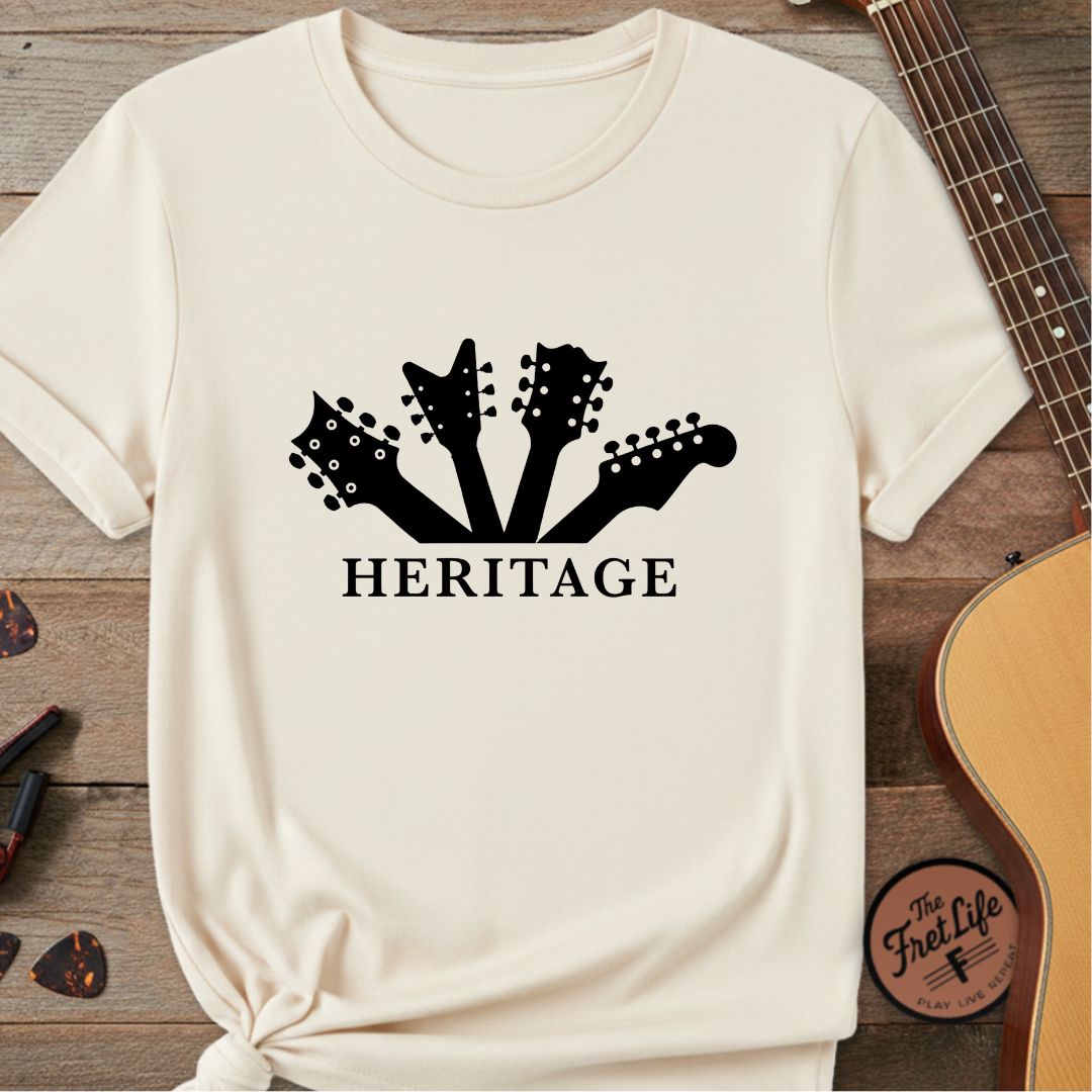 Printify T-Shirt Ivory / S Fret Life Heritage: Vintage Headstock Aesthetic T-Shirt