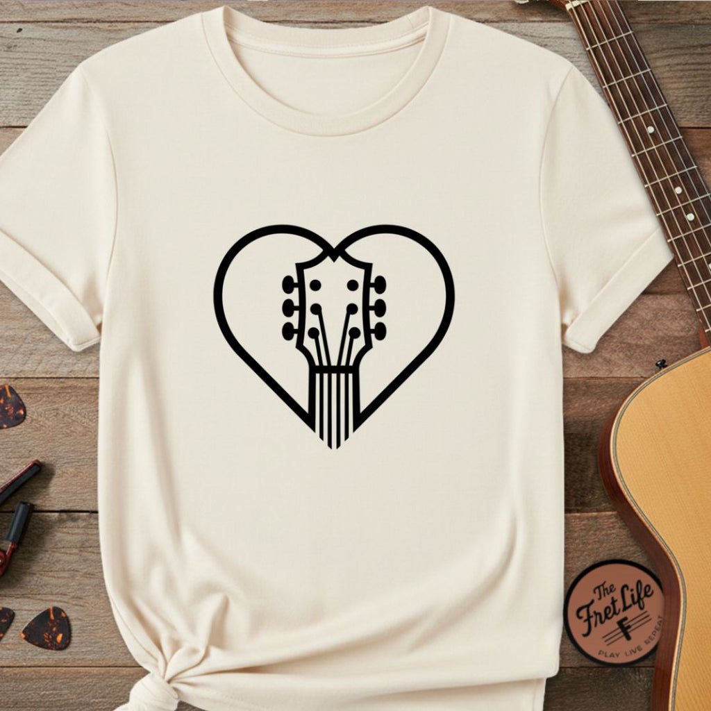 Printify T-Shirt Ivory / S Guitar Heartbeat | Premium T-Shirt