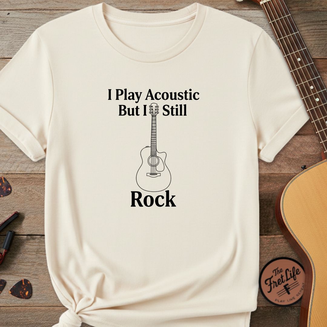 Printify T-Shirt Ivory / S "I Play Acoustic, But I Still Rock" Premium Tee