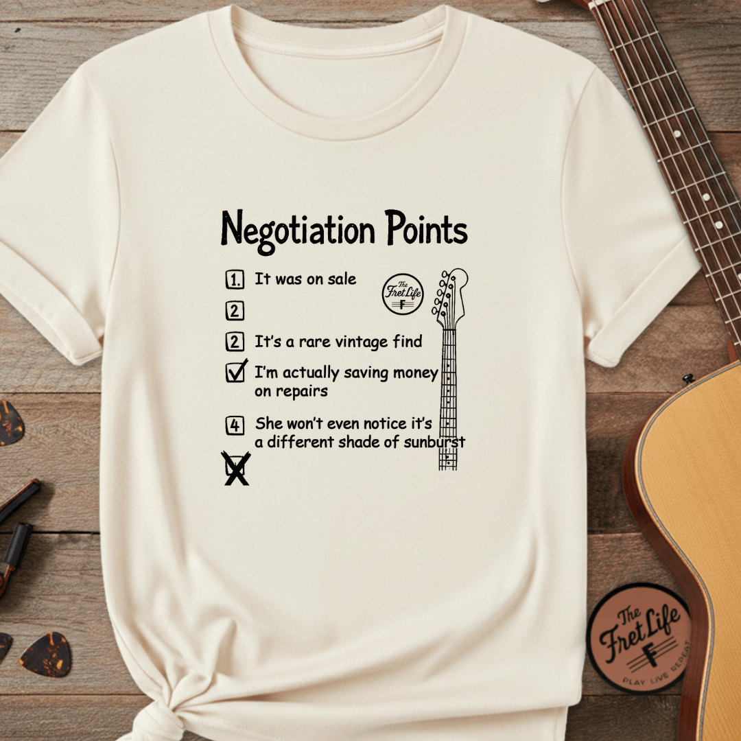 Printify T-Shirt Ivory / S Negotiation Points: The Gear Acquisition Checklist T-Shirt