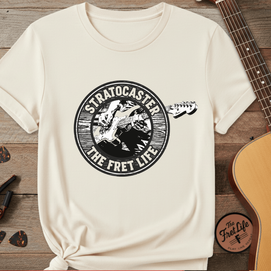 Printify T-Shirt Ivory / S The Stratocaster Tee: Wear your passion