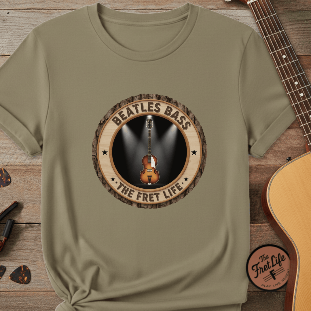 Printify T-Shirt Khaki / S Beatles Bass Tee | Hofner Violin Bass PM Fan Shirt