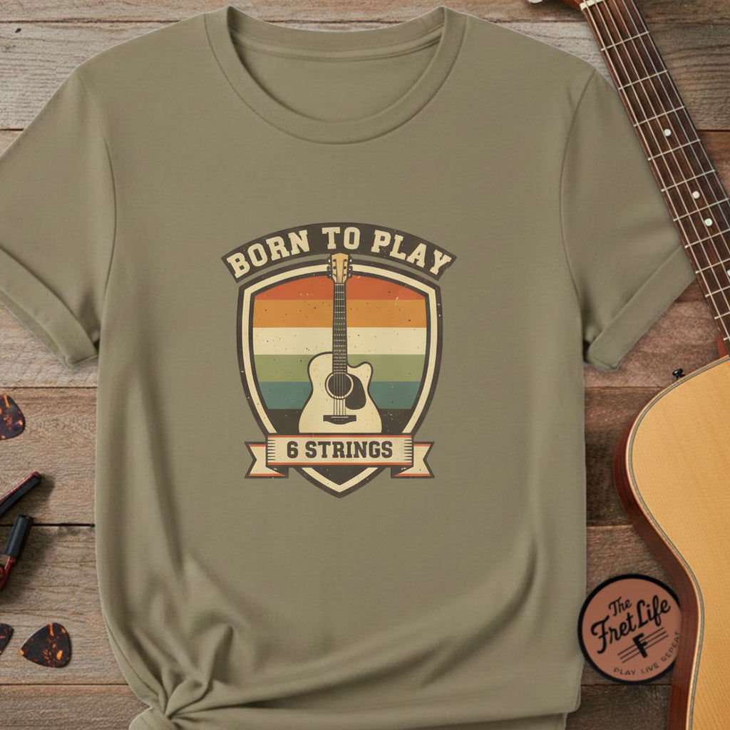 Printify T-Shirt Khaki / S Born to Play 6 Strings | Premium T-Shirt