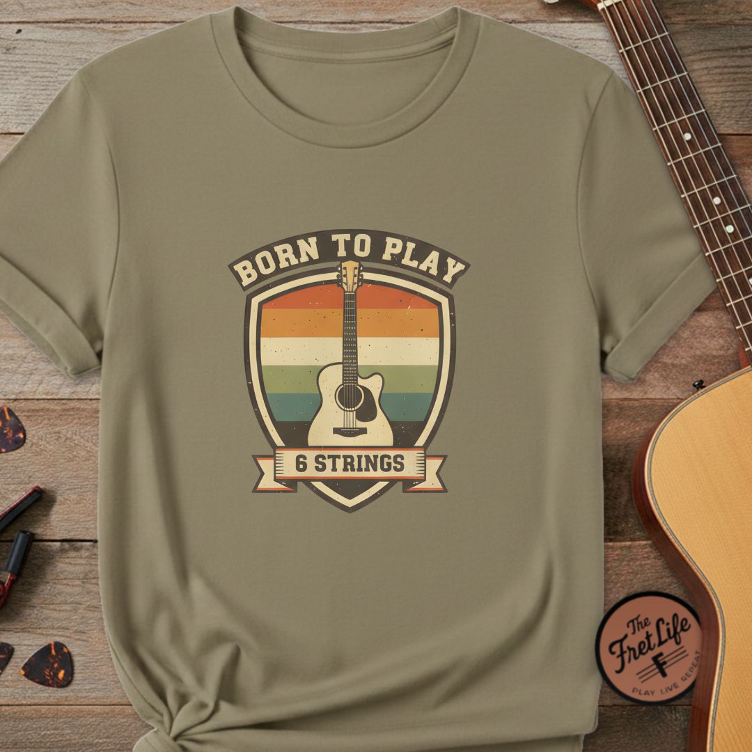 Printify T-Shirt Khaki / S Born to Play 6 Strings | Premium T-Shirt