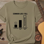 Printify T-Shirt Khaki / S Common Lies I Tell: Gear Addict Infographic T-Shirt