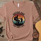 Printify T-Shirt Khaki / S Guitar Dad: The Fret Life Silhouetted Tee