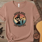 Printify T-Shirt Khaki / S Guitar Mom: The Fret Life Acoustic Silhouette Tee