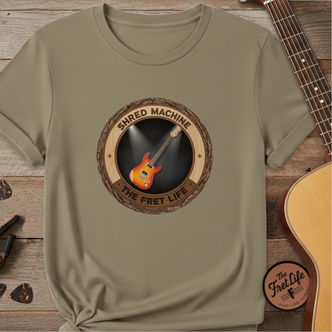 Printify T-Shirt Khaki / S Shred Machine Tee | Charvel Superstrat Electric Guitar Fan Shirt