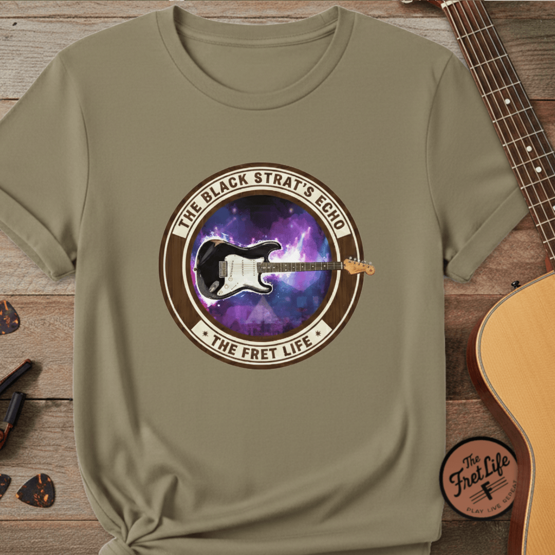 Printify T-Shirt Khaki / S The Black Strat T-Shirt | David Gilmour Pink Floyd Guitar Legend Tee
