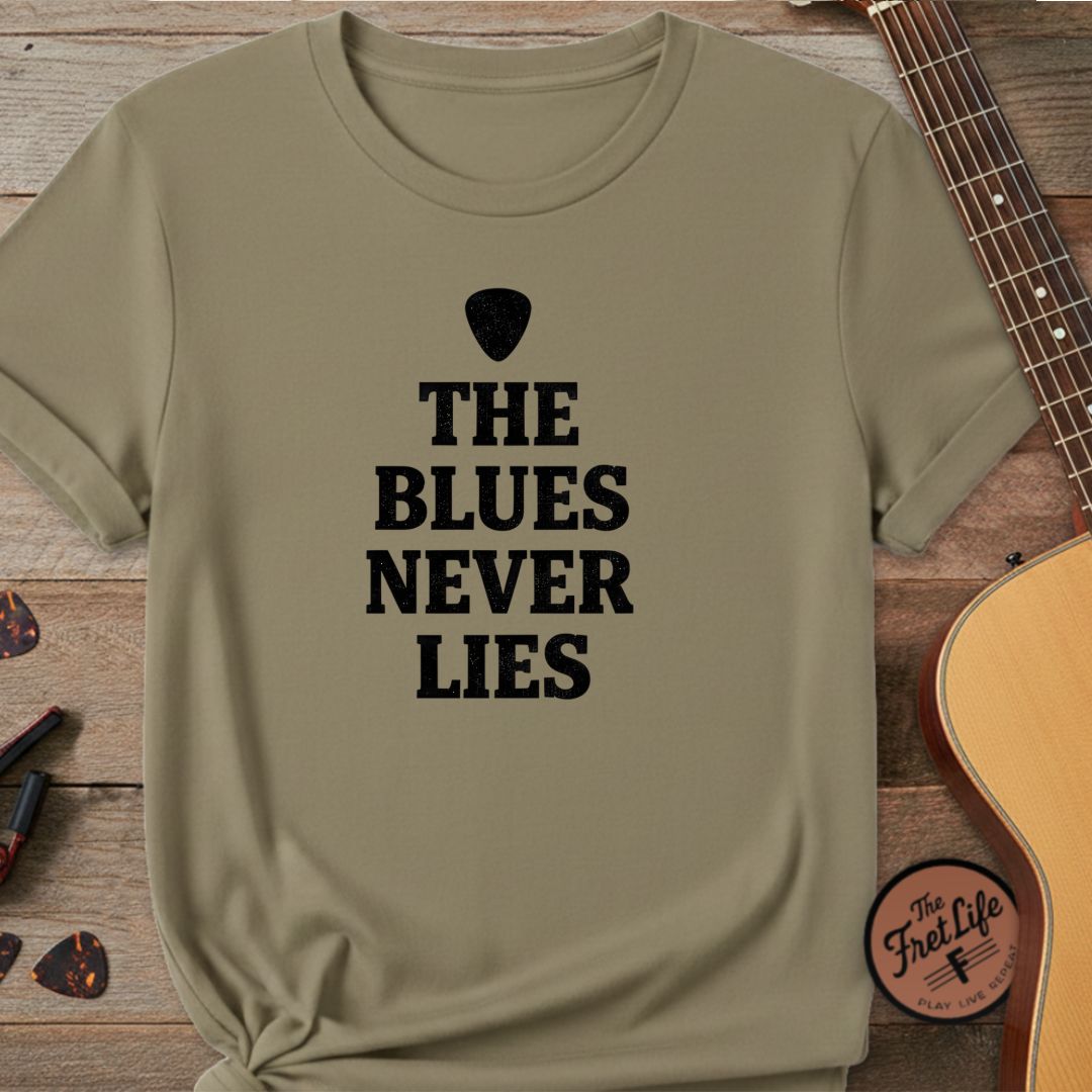 Printify T-Shirt Khaki / S "The Blues Never Lies" Premium Tee