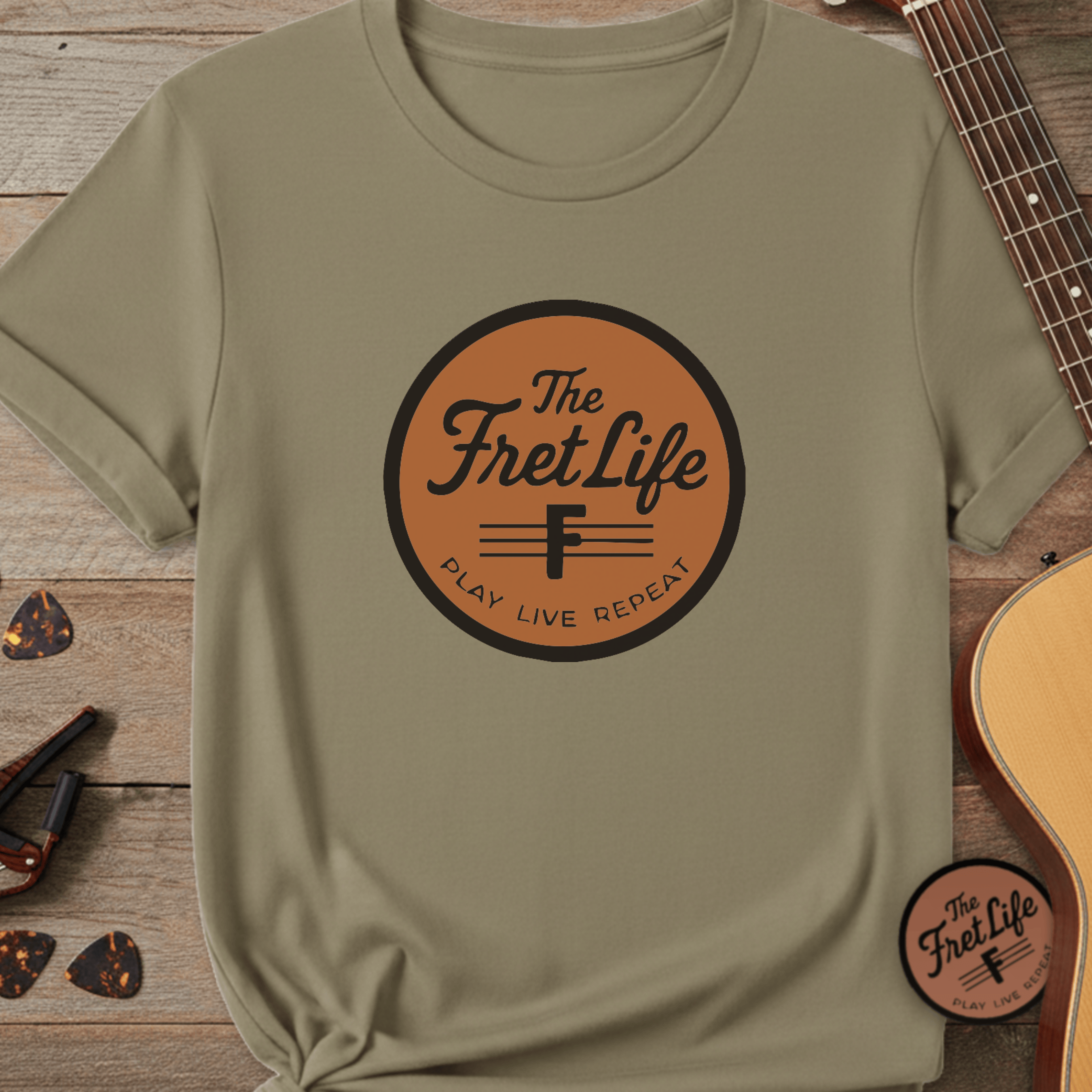 Printify T-Shirt Khaki / S The Fret Life Classic Tee