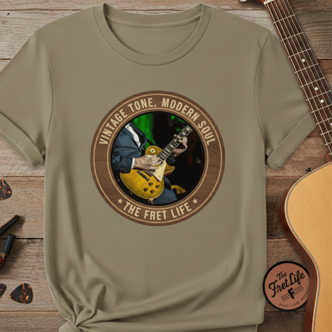 Printify T-Shirt Khaki / S Vintage Tone Modern Soul T-Shirt | JB Blues Guitar Tee