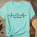 Printify T-Shirt Lagoon Blue / S Bass Heart Premium Graphic Tee