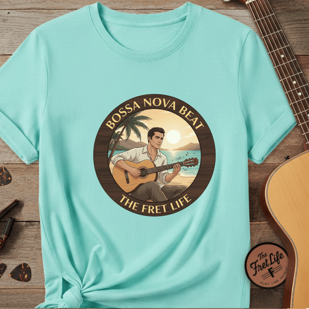 Printify T-Shirt Lagoon Blue / S Bossa Nova Beat - Sunshine Fret Life Tee
