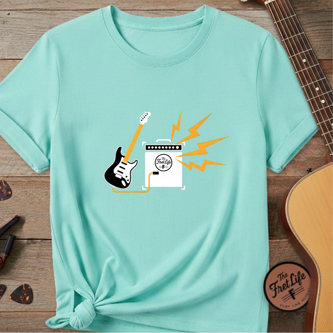 Printify T-Shirt Lagoon Blue / S Electric Guitar Power | Premium T-Shirt