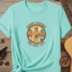 Printify T-Shirt Lagoon Blue / S Sunny Strums: Golden Retriever Acoustic Serenade Tee