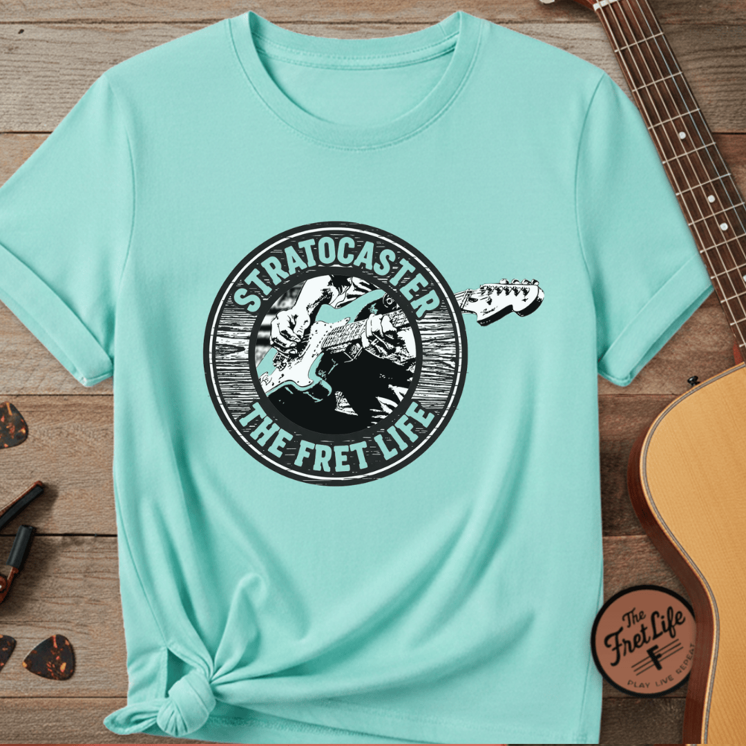 Printify T-Shirt Lagoon Blue / S The Stratocaster Tee: Wear your passion