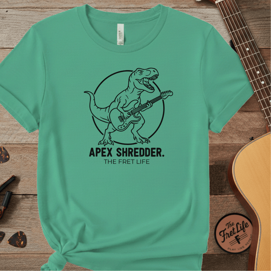 Printify T-Shirt Light Green / S Apex Shredder – The King of the Fretboard Tee
