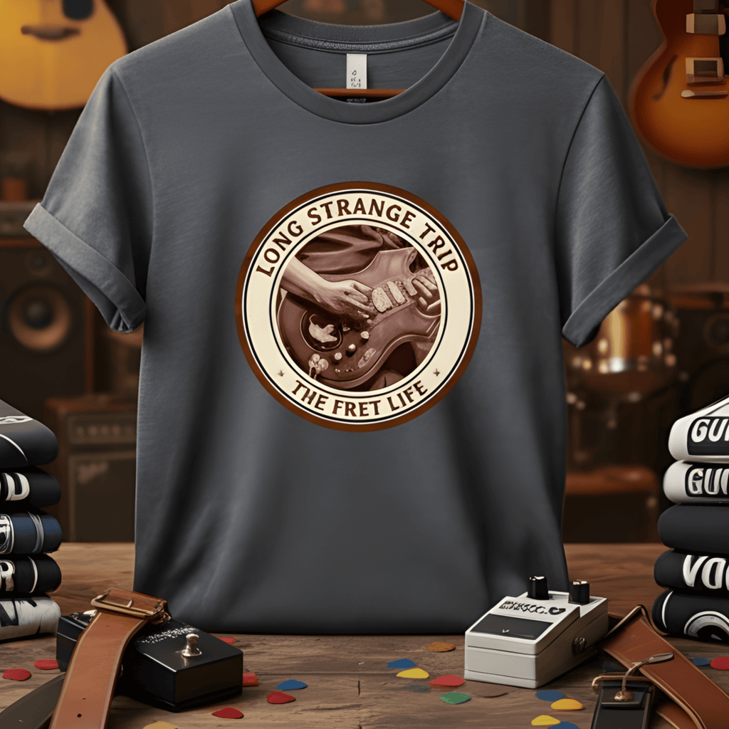 Printify T-Shirt Long Strange Trip T-Shirt | Jerry Garcia Grateful Dead Guitar Tee