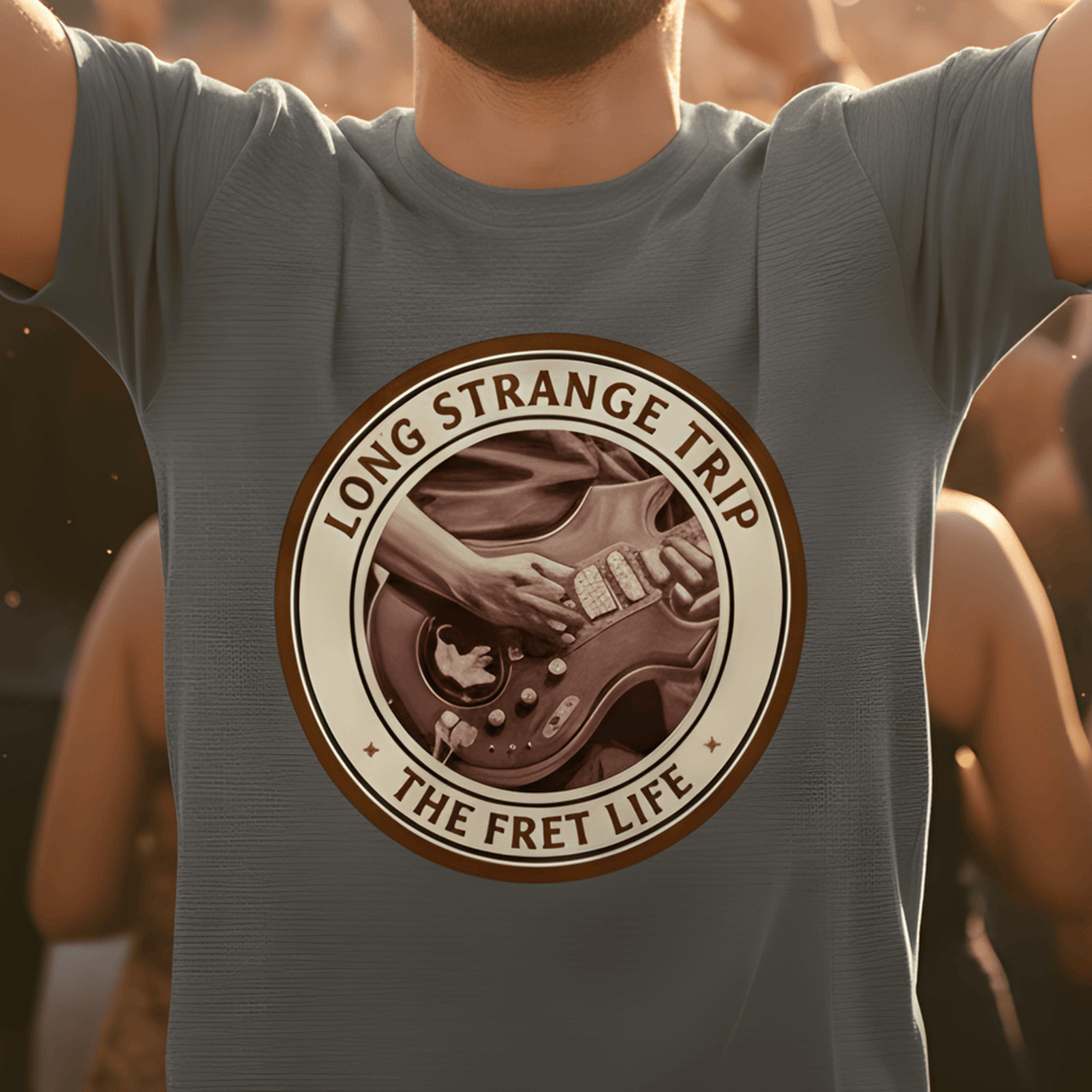 Printify T-Shirt Long Strange Trip T-Shirt | Jerry Garcia Grateful Dead Guitar Tee