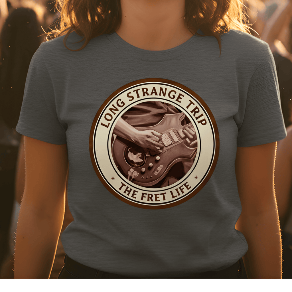 Printify T-Shirt Long Strange Trip T-Shirt | Jerry Garcia Grateful Dead Guitar Tee