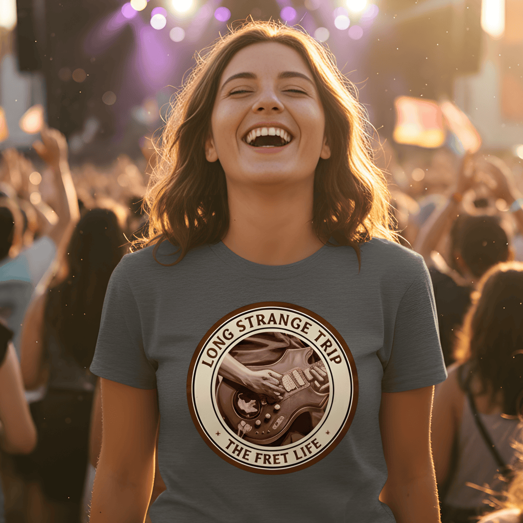 Printify T-Shirt Long Strange Trip T-Shirt | Jerry Garcia Grateful Dead Guitar Tee