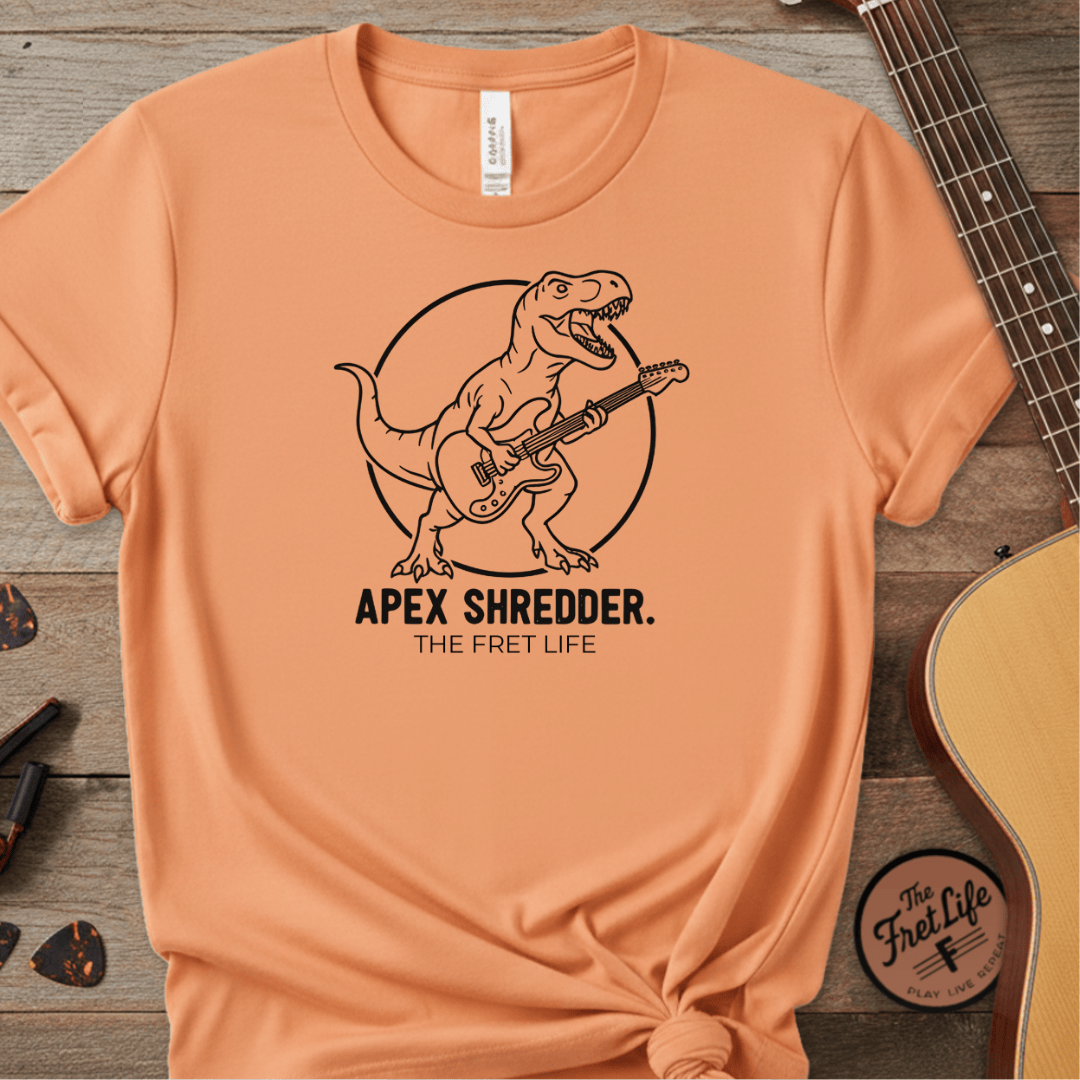 Printify T-Shirt Melon / S Apex Shredder – The King of the Fretboard Tee