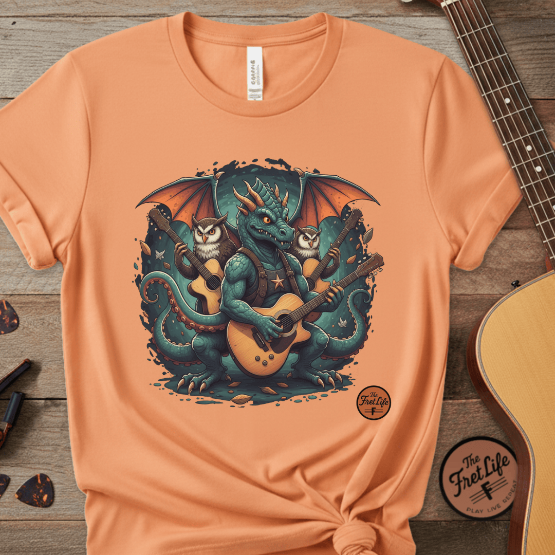 Printify T-Shirt Melon / S Dragon's Chord: Epic Guitar Tee