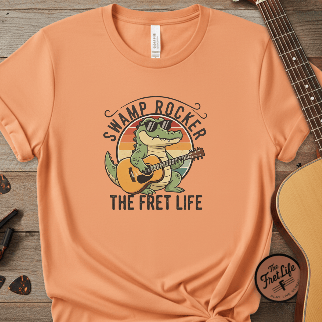 Printify T-Shirt Melon / S Swamp Rocker: The Fret Life Gator Tee