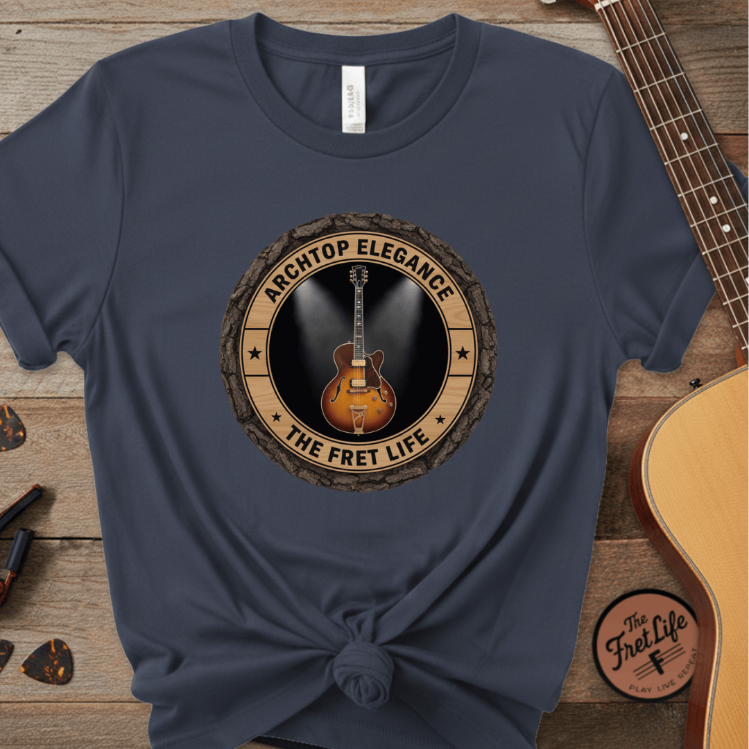 Printify T-Shirt Midnight / S Archtop Elegance Tee | Jazz Guitar Big Band Blues Fan Shirt