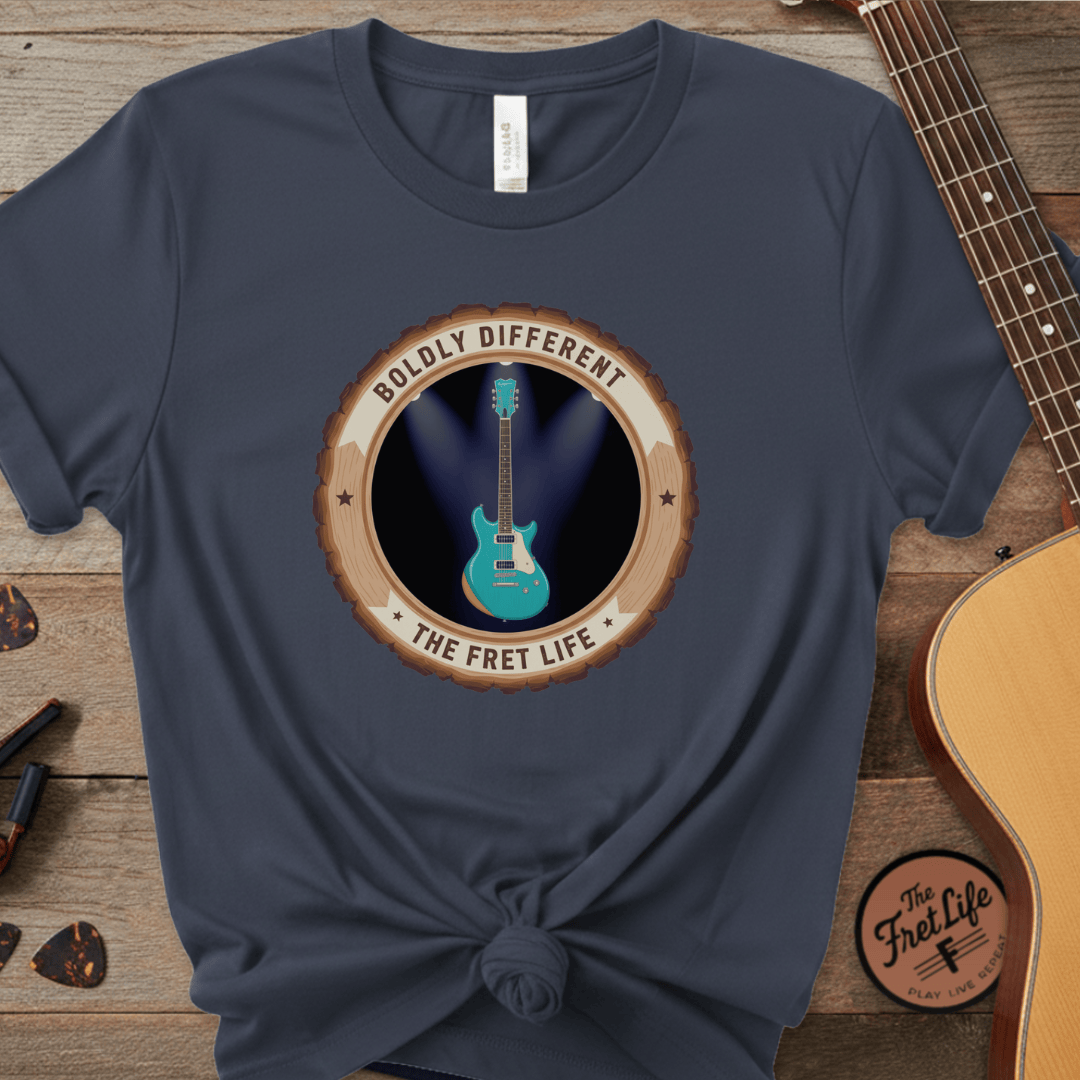 Printify T-Shirt Midnight / S Boldly Different Tee | Reverend Guitars Unique Electric Guitar Shirt